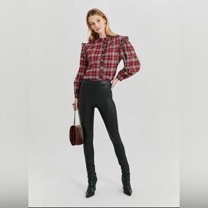 Something Navy Faux Leather Zipper Leggings